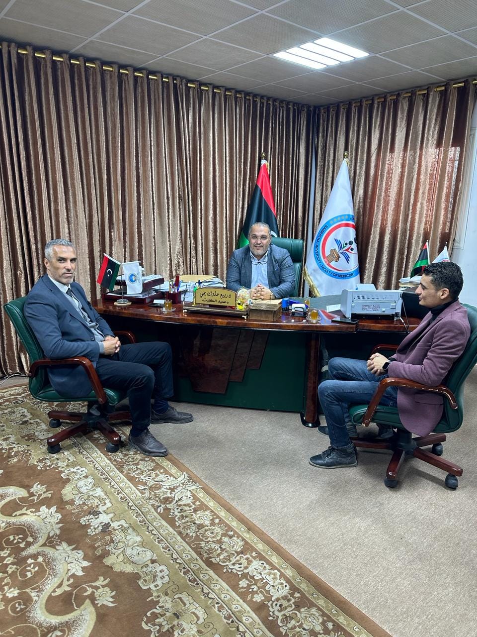 A team from the university of Arts and Education visited the university of Medicine in Sabratha on Wednesday, March 6, 2024.